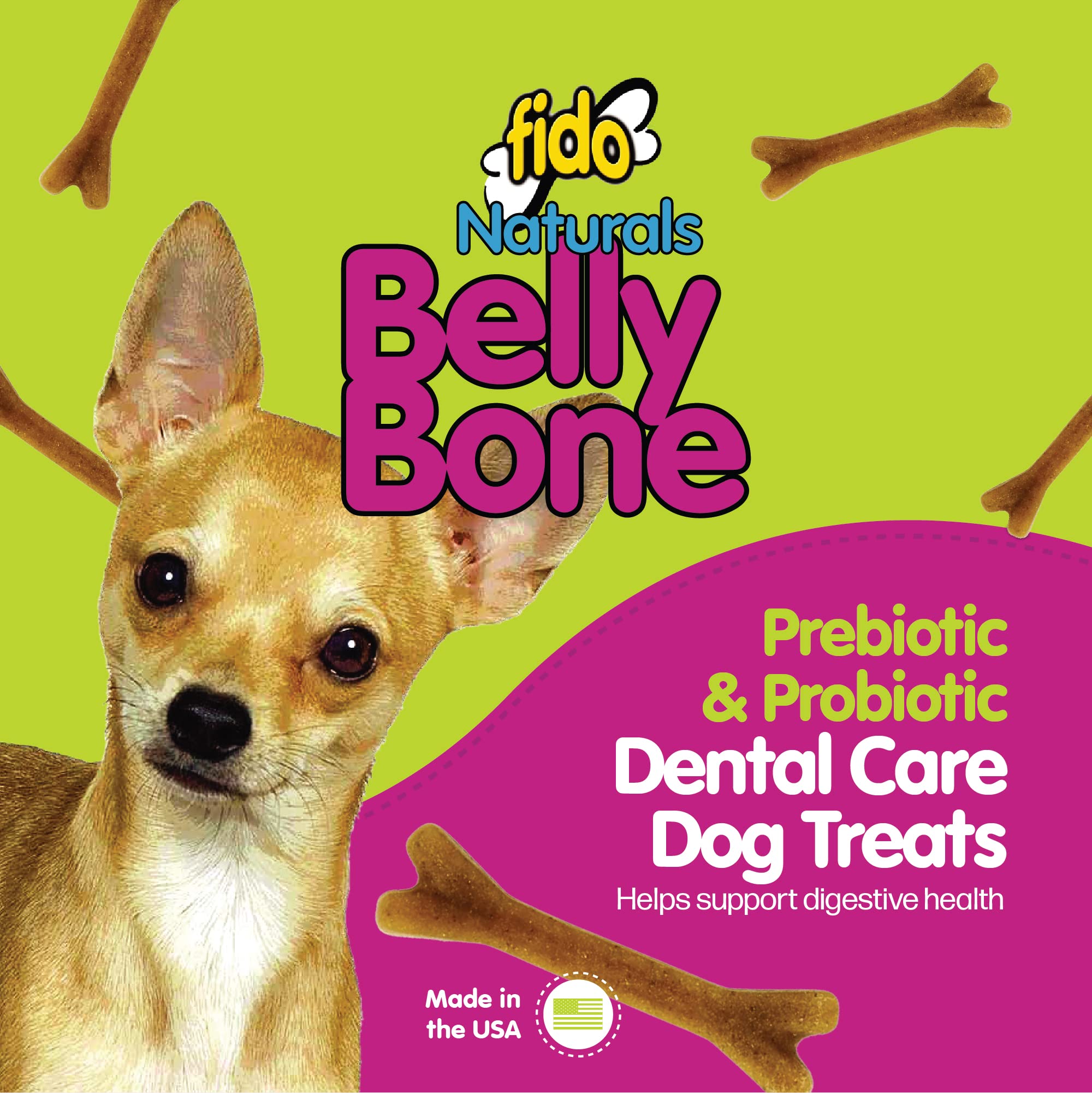 Fido Belly Bones mini, sachet refermable de friandises pratiques pour sorties quotidiennes.