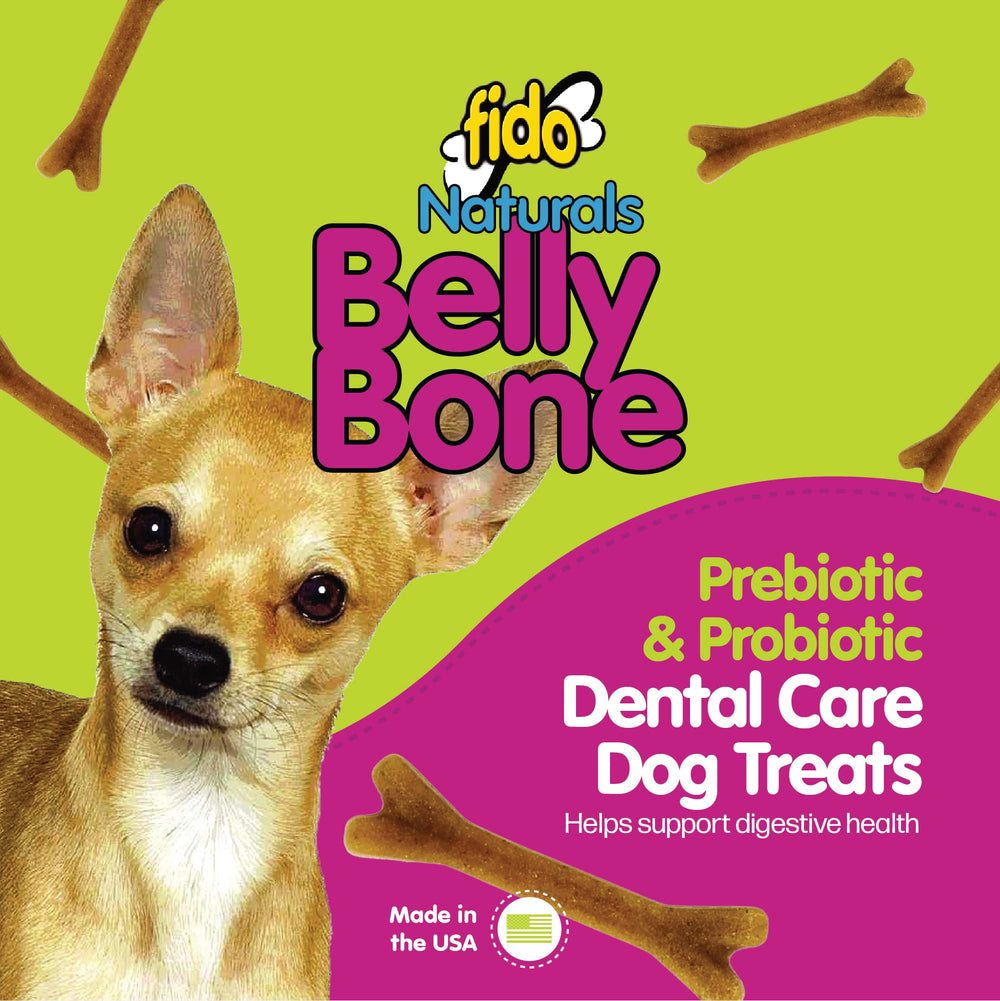 Fido Belly Bones mini, sachet refermable de friandises pratiques pour sorties quotidiennes.