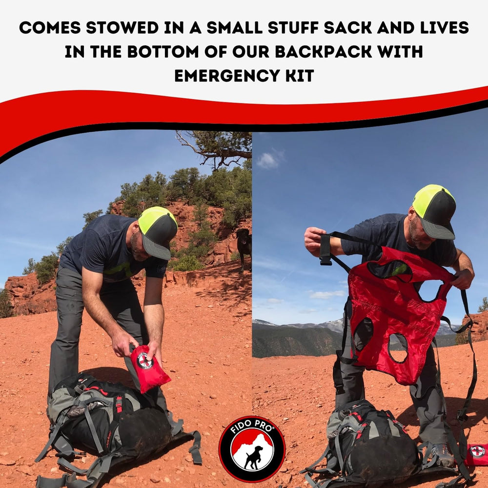 Fido Pro Airlift Sling: utilisation en randonnée hivernale pour chien.