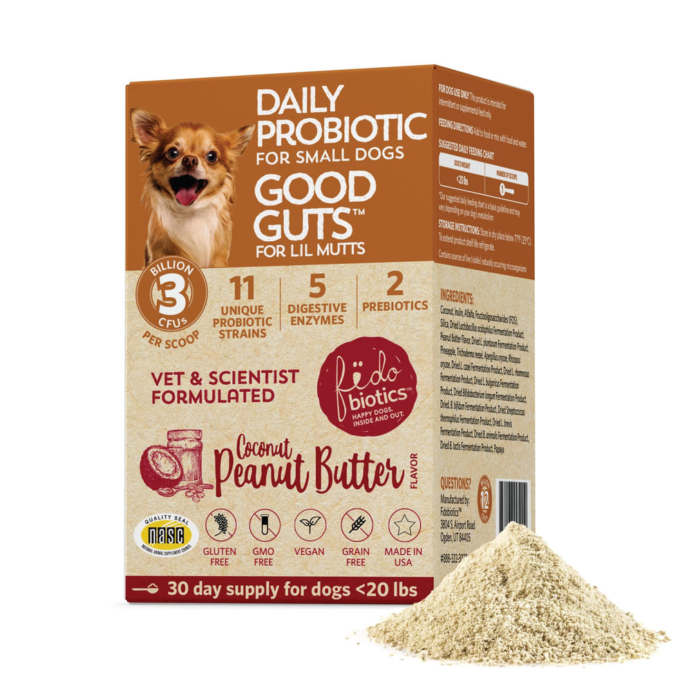 Fidobiotics bouteille-dosage probiotiques chien — soutien digestif quotidien