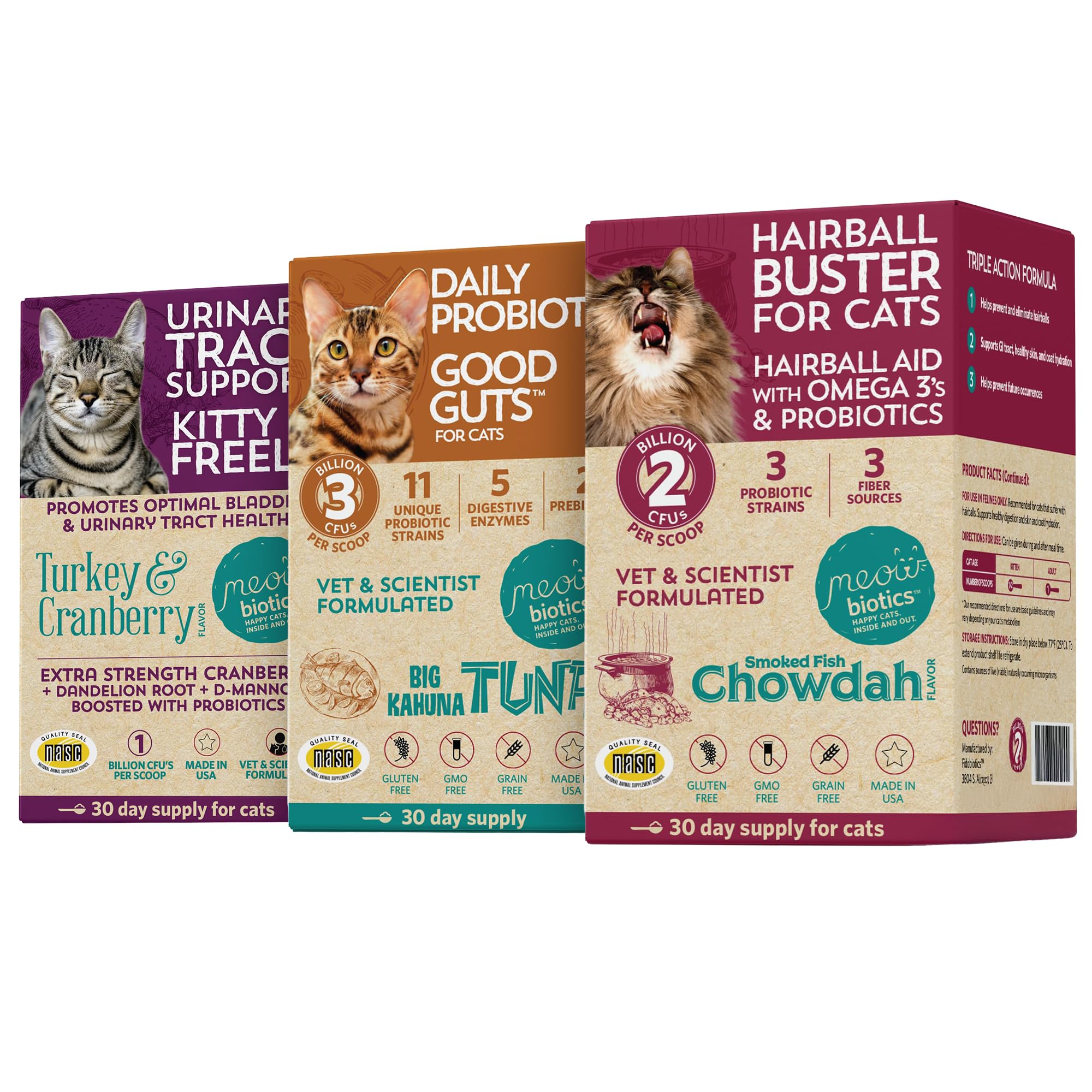 Meowbiotics Kitty P Freely: soutien urinaire pour chat et pH stable.