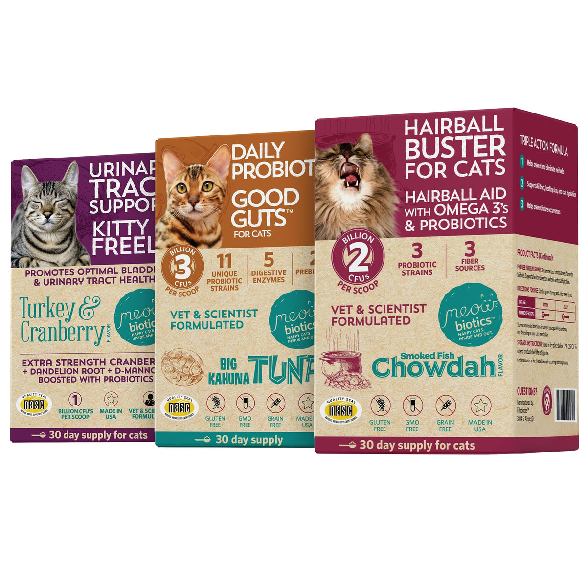 Meowbiotics Kitty P Freely: soutien urinaire pour chat et pH stable.