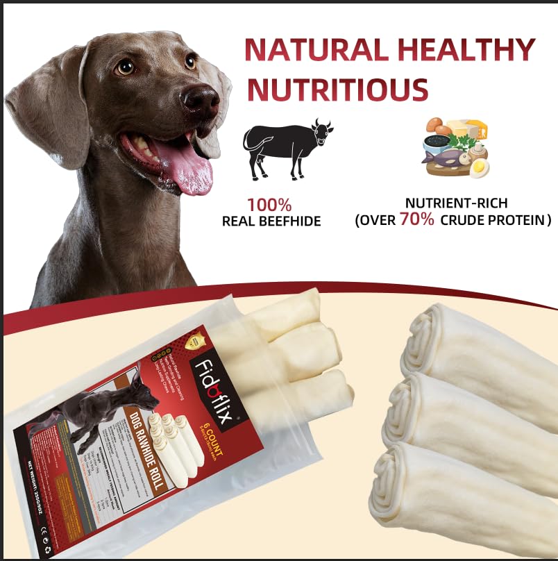 FidoFlix os à mâcher au boeuf, bâtonnets digestibles pour chien.