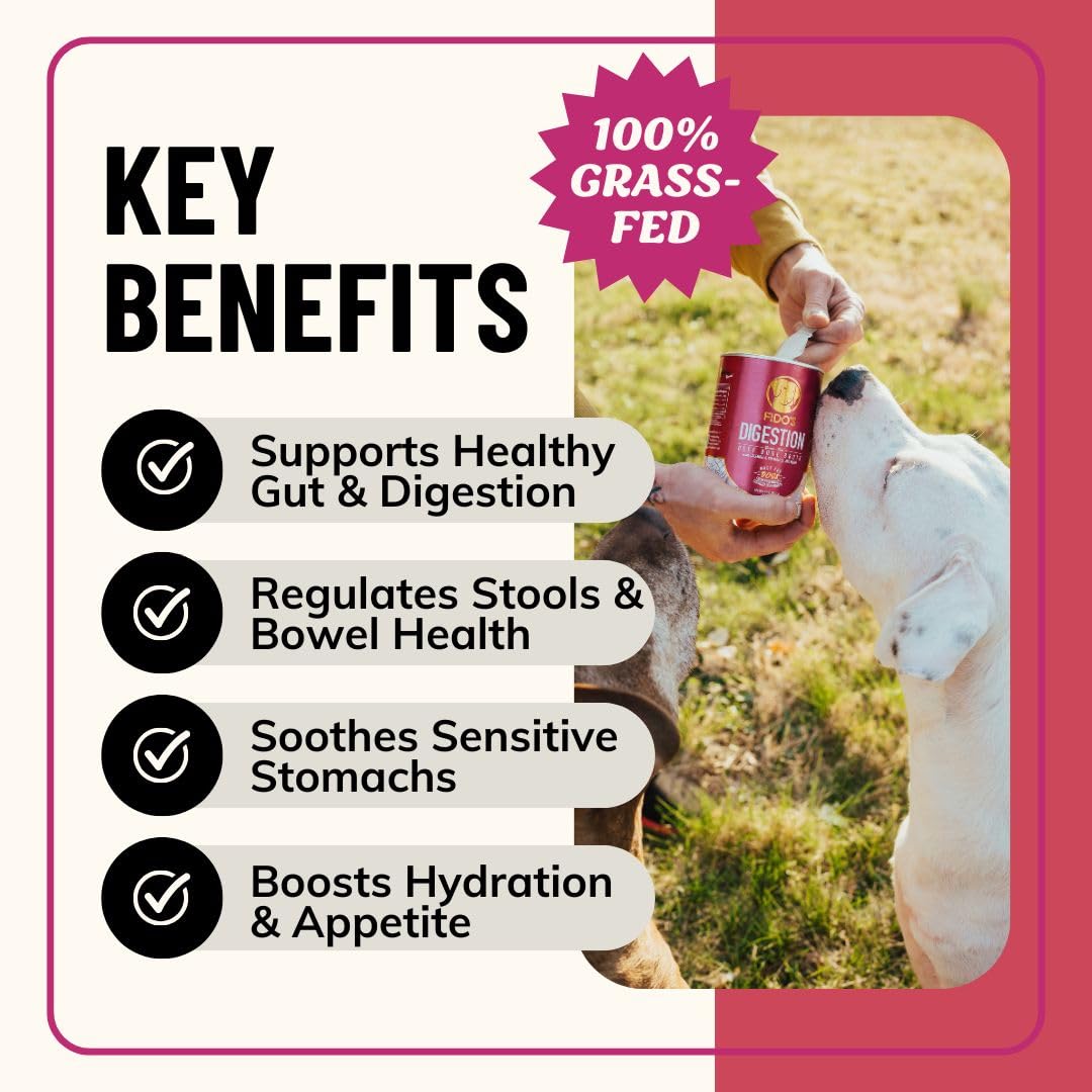 Poudre Fido's au bouillon avec herbes bio pour soutien digestif.