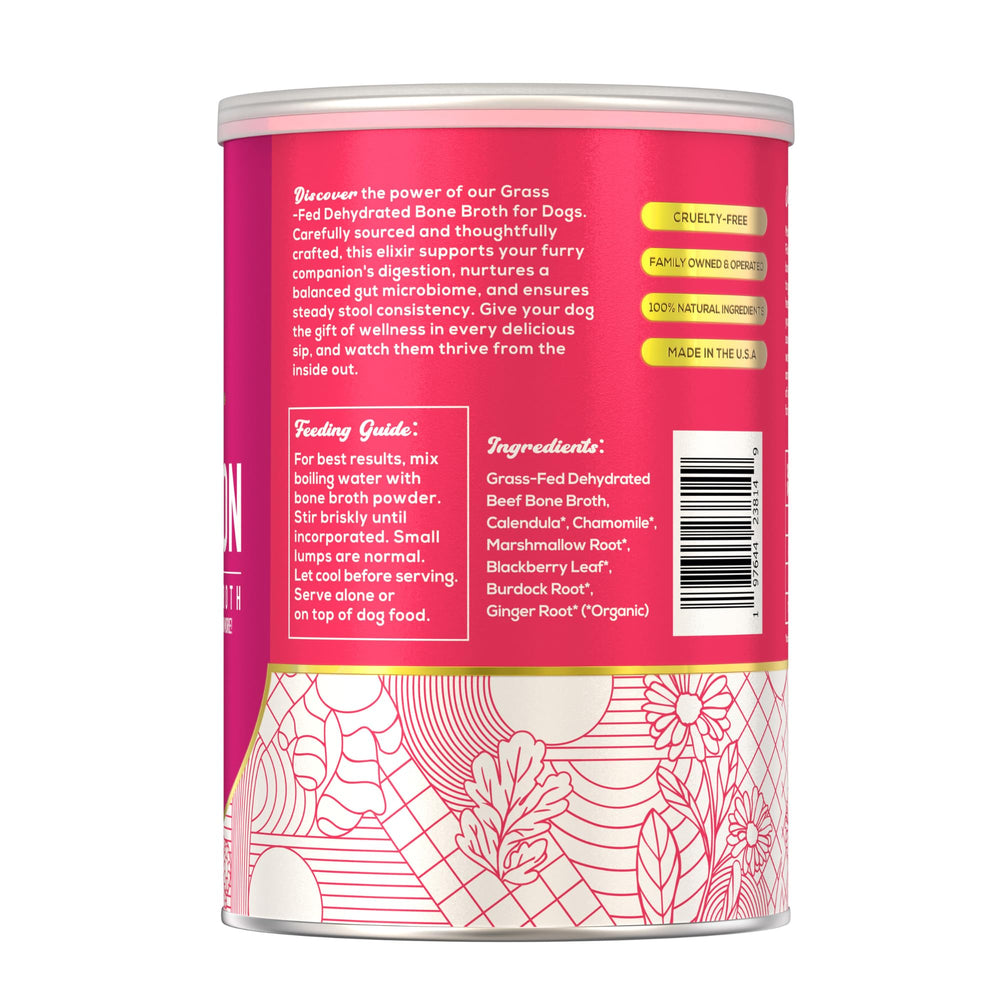 Herbes bio et bouillon, soutien intestinal possible.