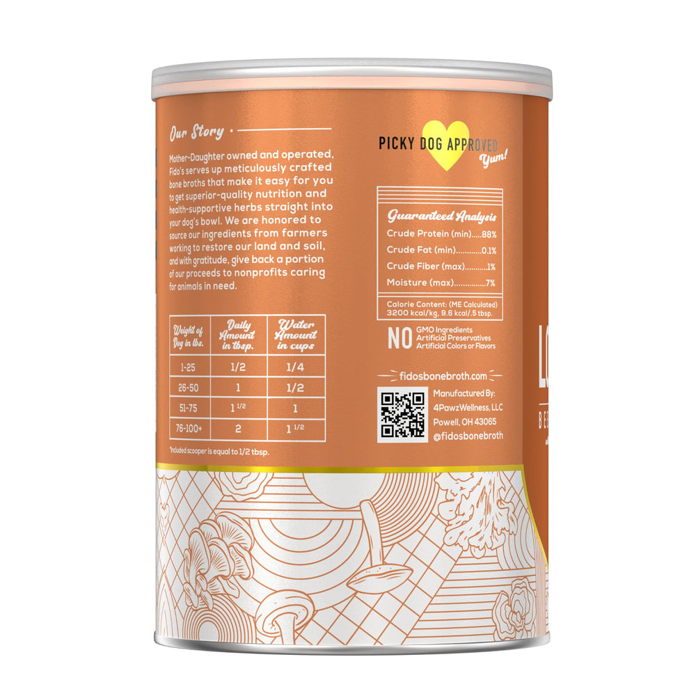 Poudre Fido's ajoutée à la nourriture humide pour varier les textures.