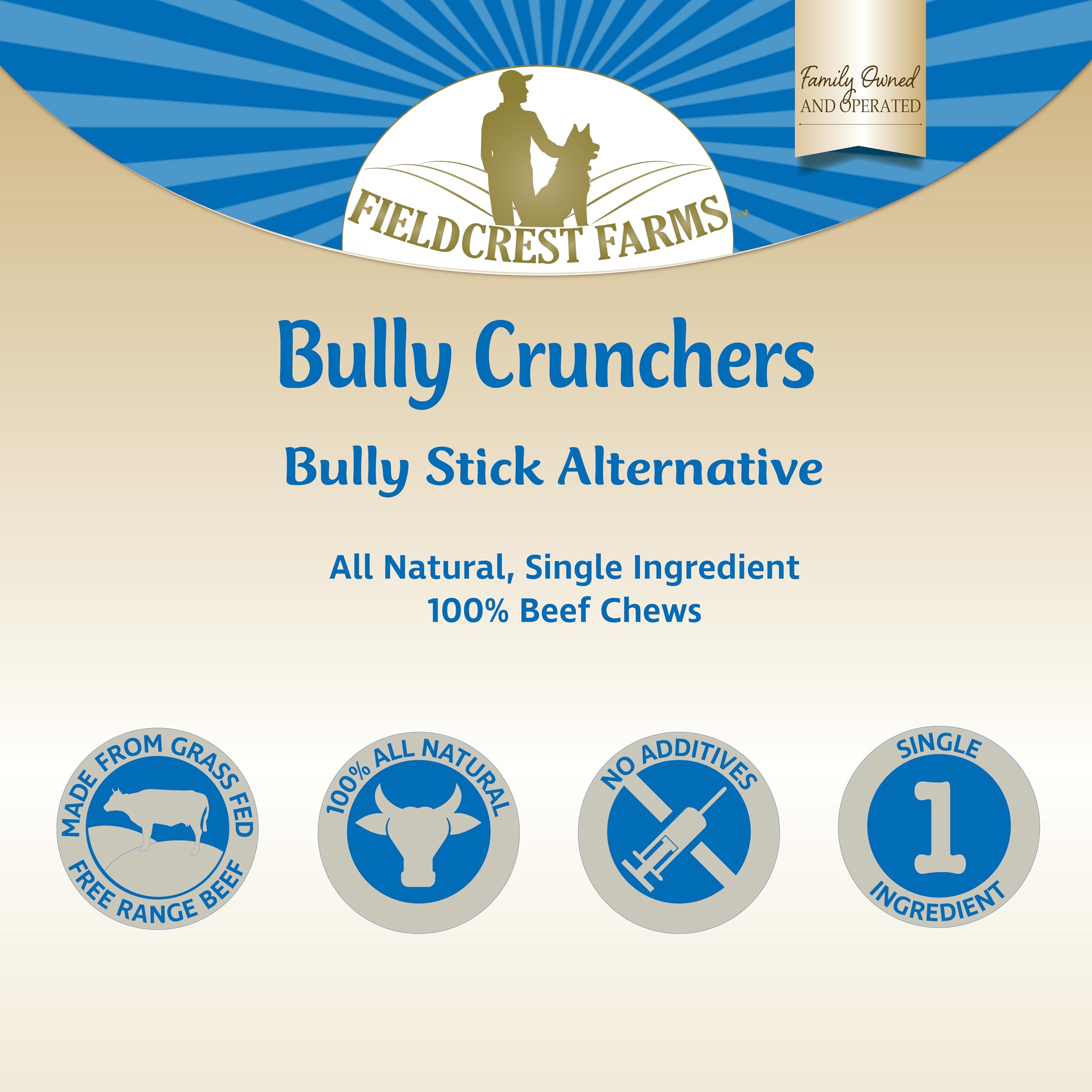 Fieldcrest Farms Bully Crunchers, dentition-sante-dentaire: action naturelle de grattage pour les dents.
