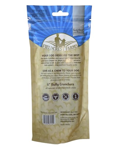 Fieldcrest Farms Bully Crunchers, texture-ferme-pour-mastication: offre une séance de jeu prolongée.