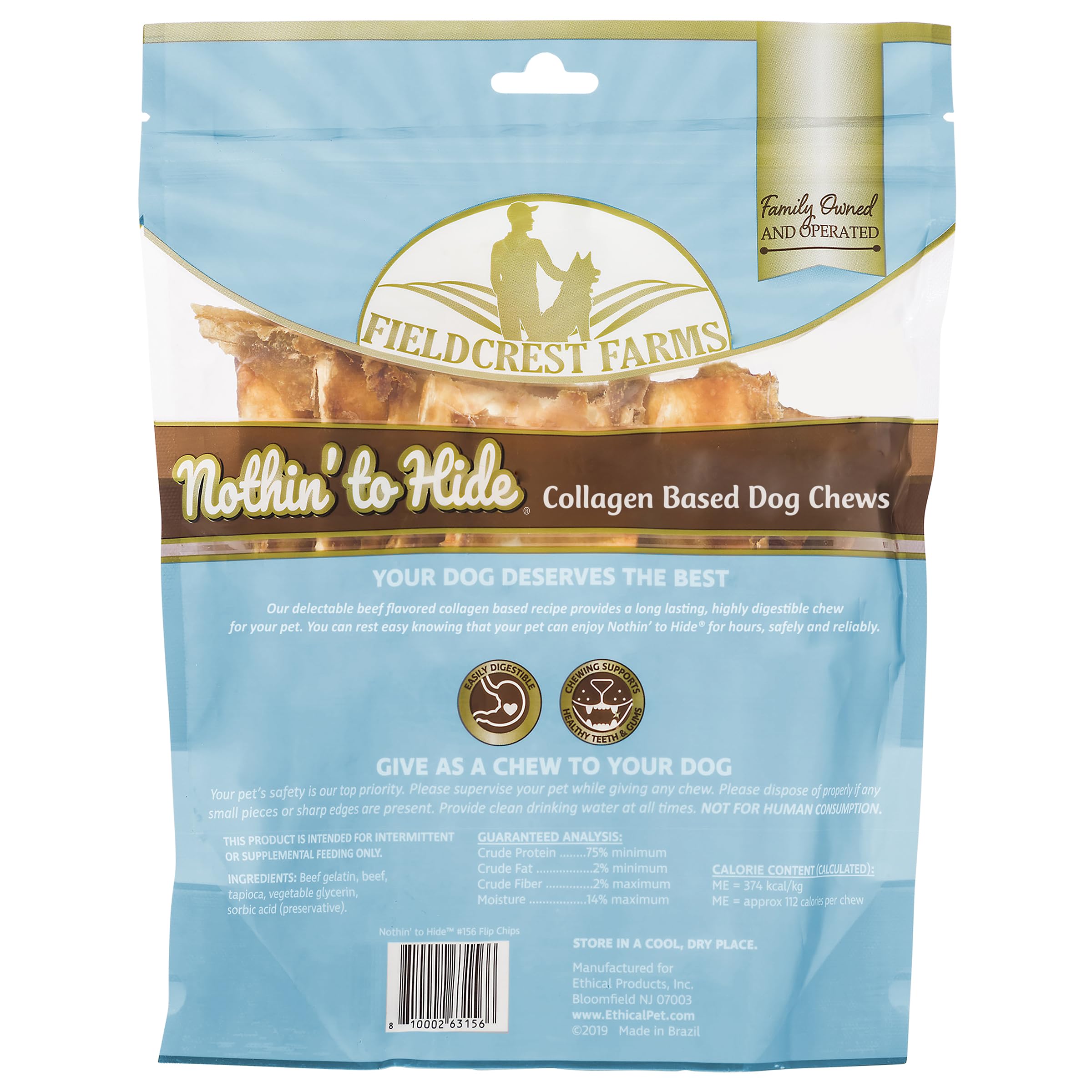 Fieldcrest Farms Nothin' to Hide Flip Chips boeuf, sachet pratique de 8 morceaux