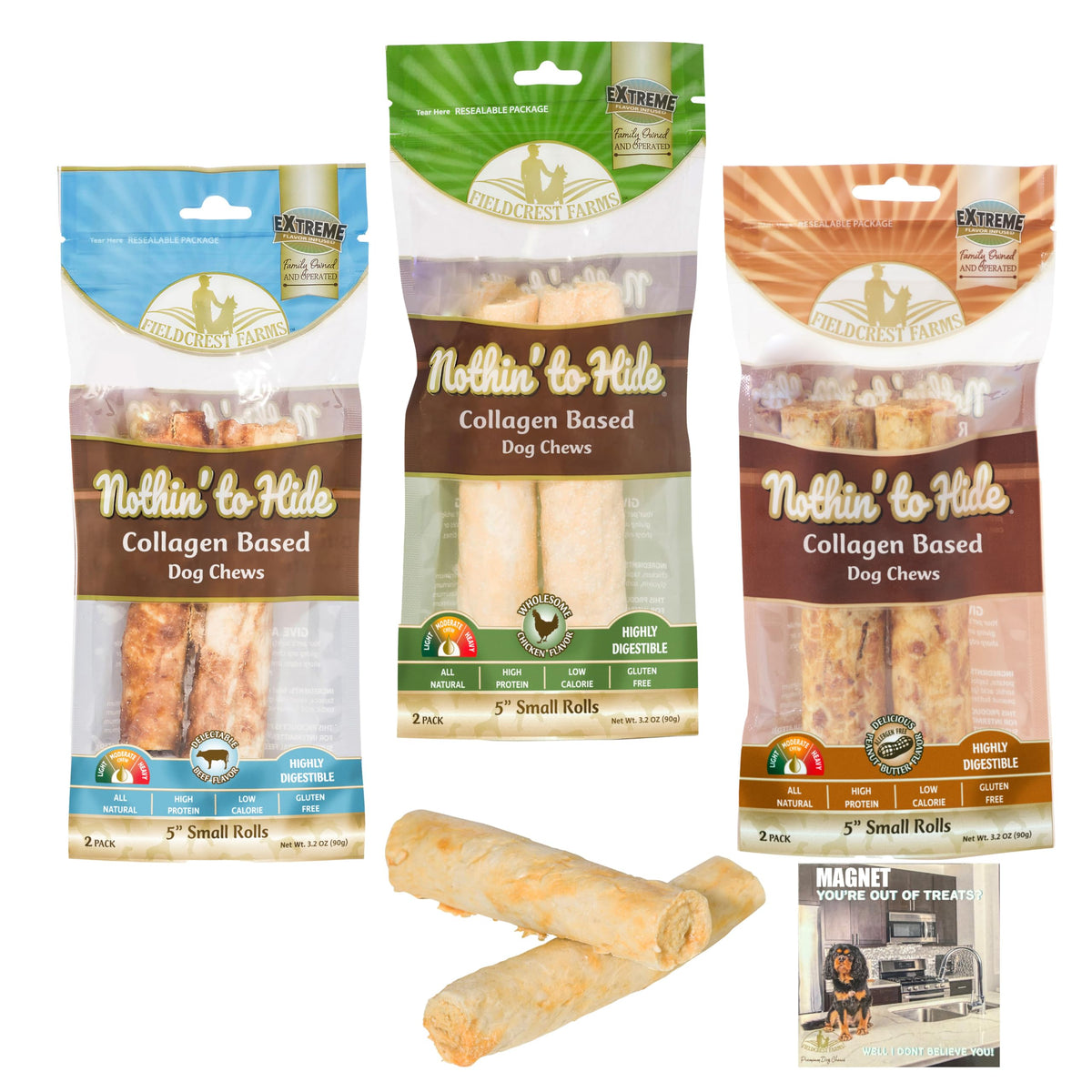 Nothing to Hide Rolls au poulet Fieldcrest Farms, texture moelleuse pour une mâche agréable