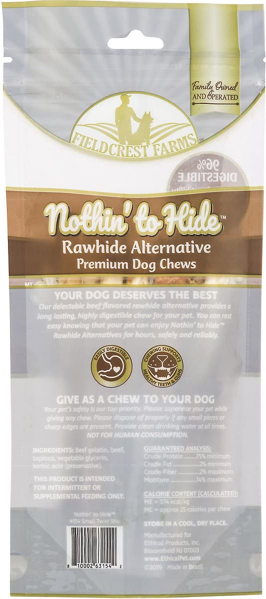 Fieldcrest Farms Nothing to Hide Twist Stix boeuf, parfait pour chiens de taille moyenne.