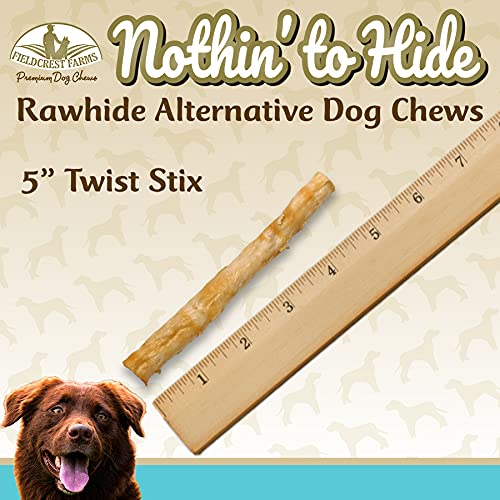 Fieldcrest Farms Nothing to Hide Twist Stix boeuf, sans rawhide, alternative pratique.