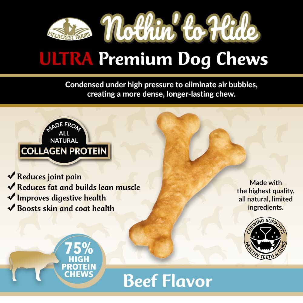 Fieldcrest Farms os chien naturel digestible – sans cuir pour estomac sensible