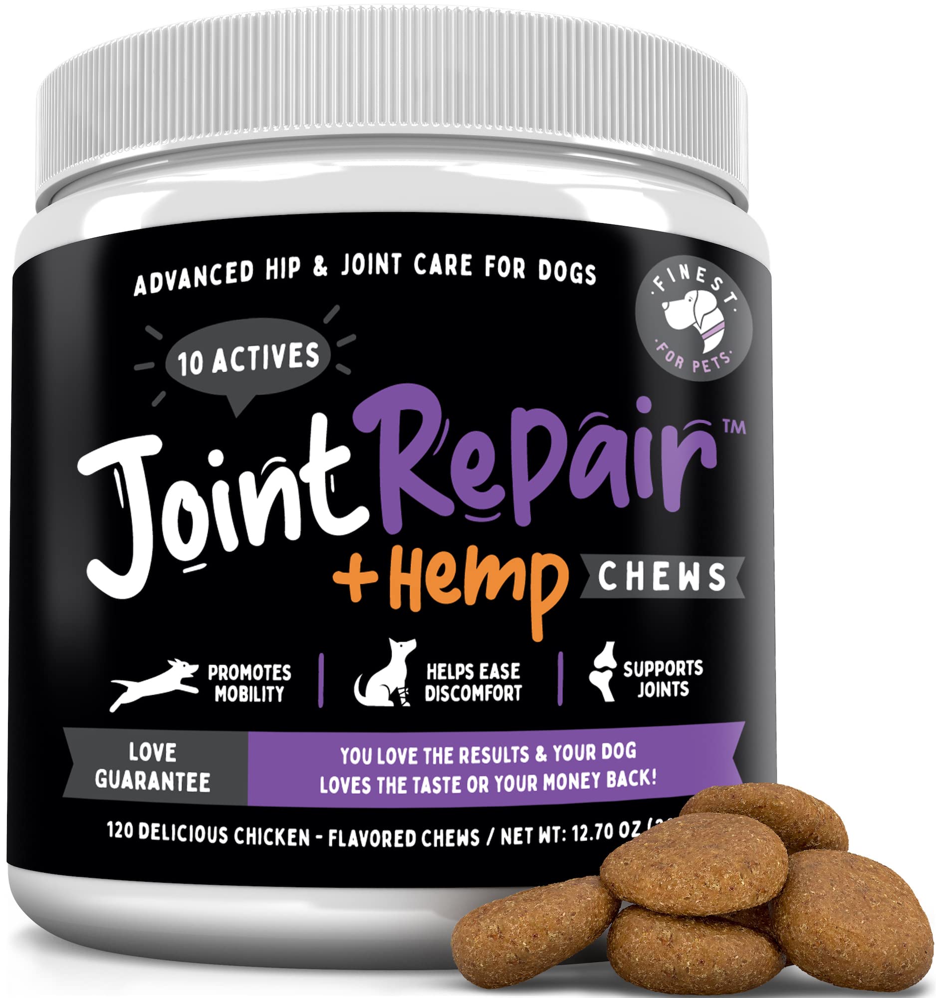 Joint Repair Finest For Pets bouchée saveur poulet facilitant la mobilité articulaire