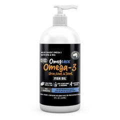 Finest For Pets Omegease : bouteille d'huile de poisson soutenant peau et pelage