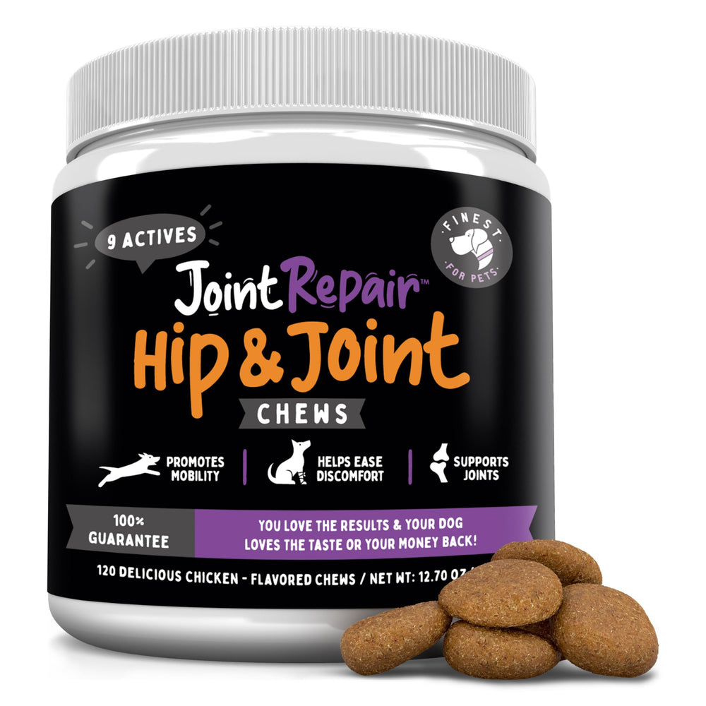 Joint Repair Finest For Pets — emballage visible facilitant la routine quotidienne.