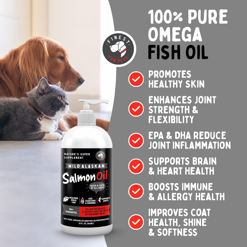 Finest For Pets oméga-3 poisson pollock et saumon pour articulations et peau.