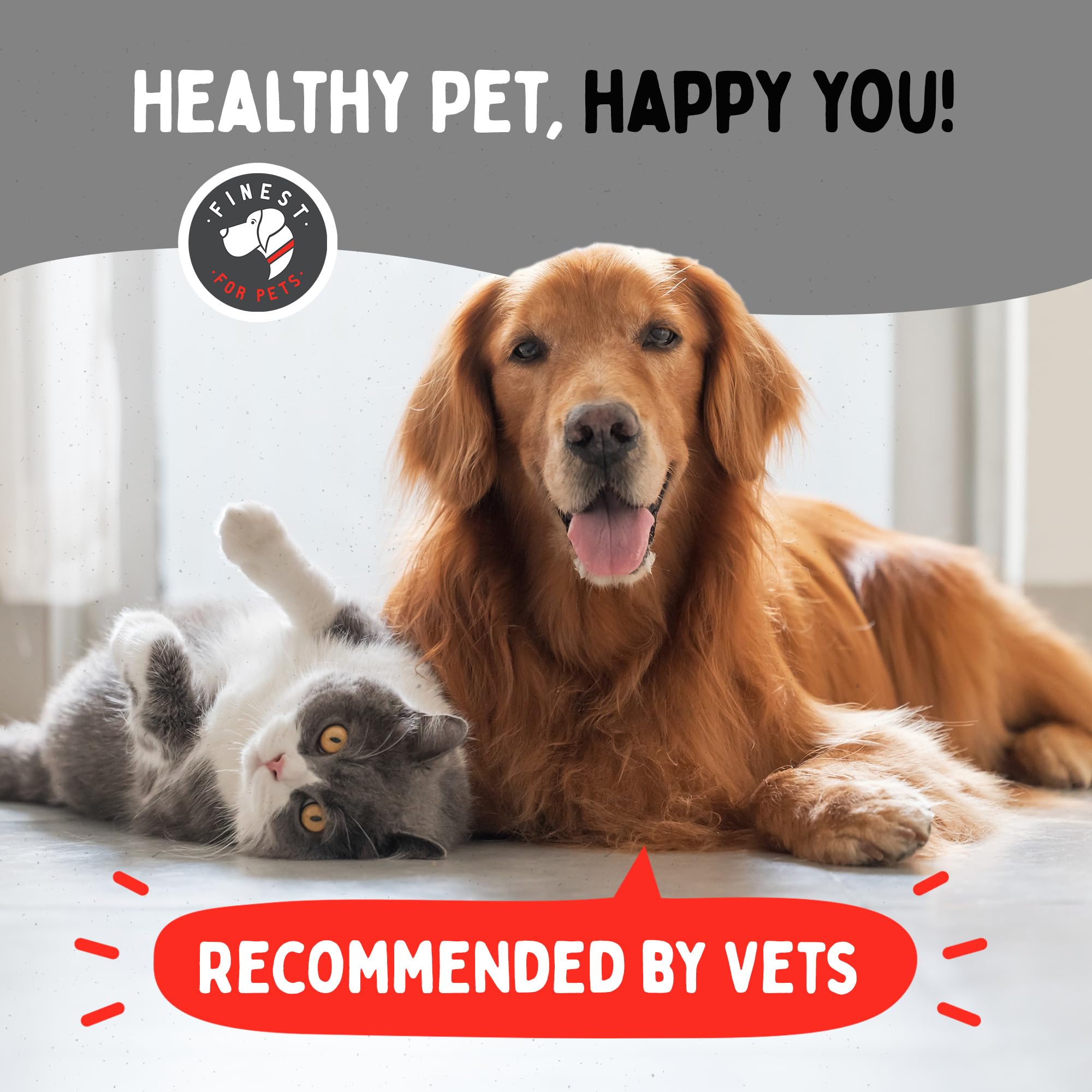 Finest For Pets peau et pelage doux après utilisation.