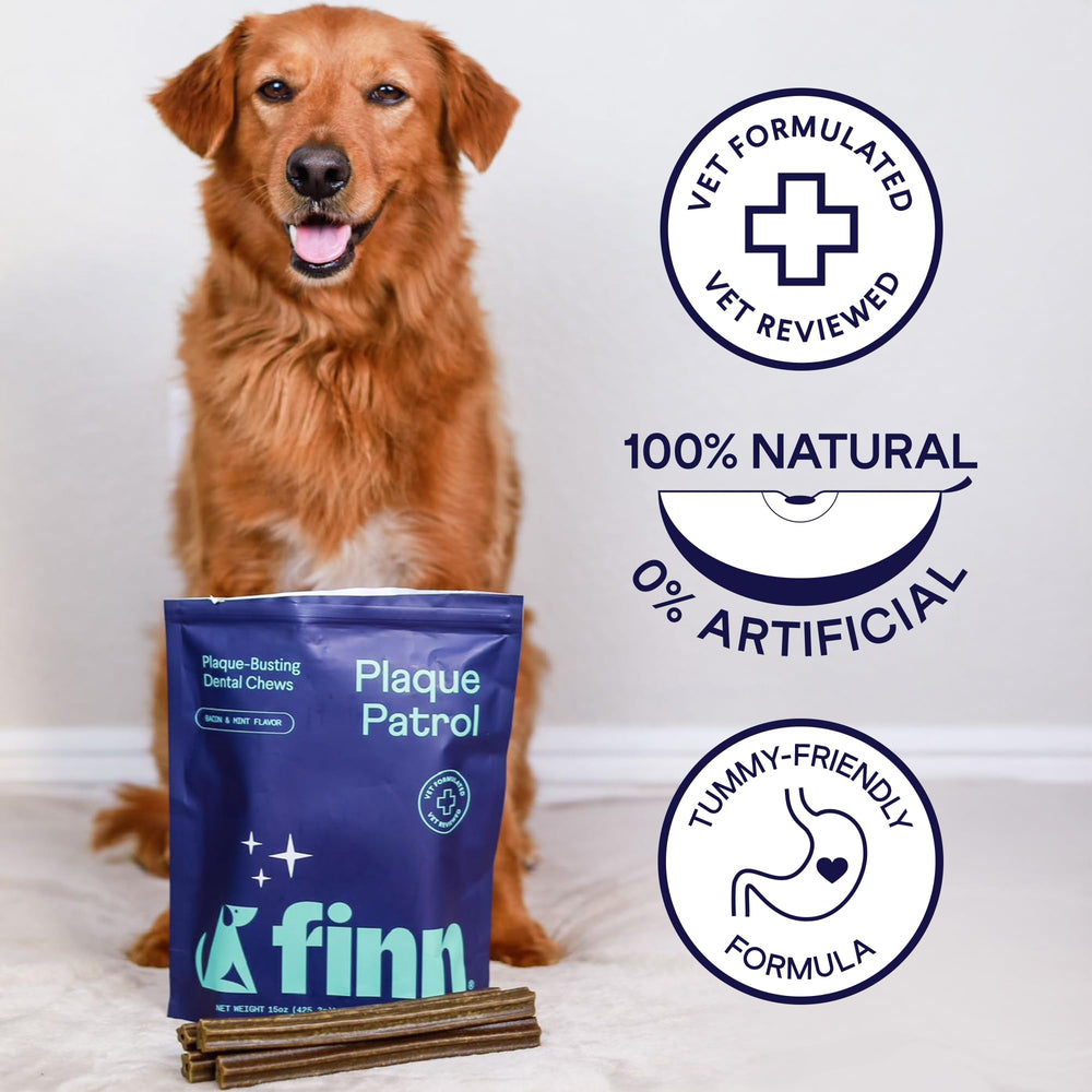 Finn Plaque Patrol chien-moyen-grand-mordant, adapté aux chiens ciblés par le produit.