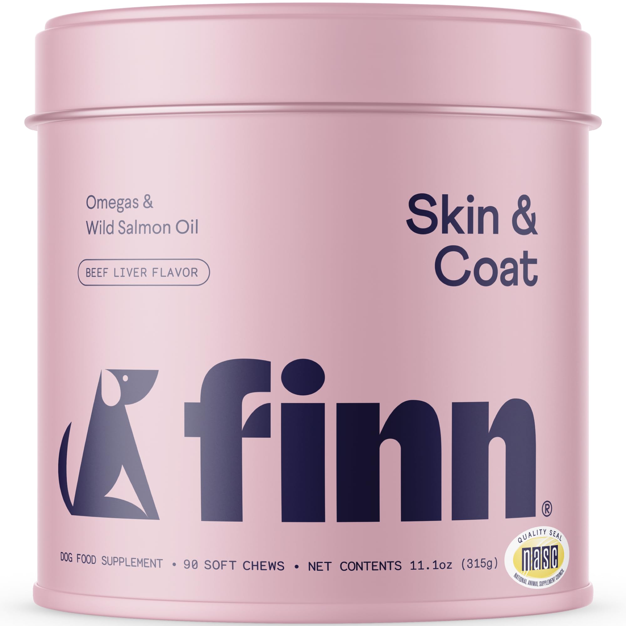 Finn Skin & Coat – bouteille huile saumon, pelage sain et brillant.