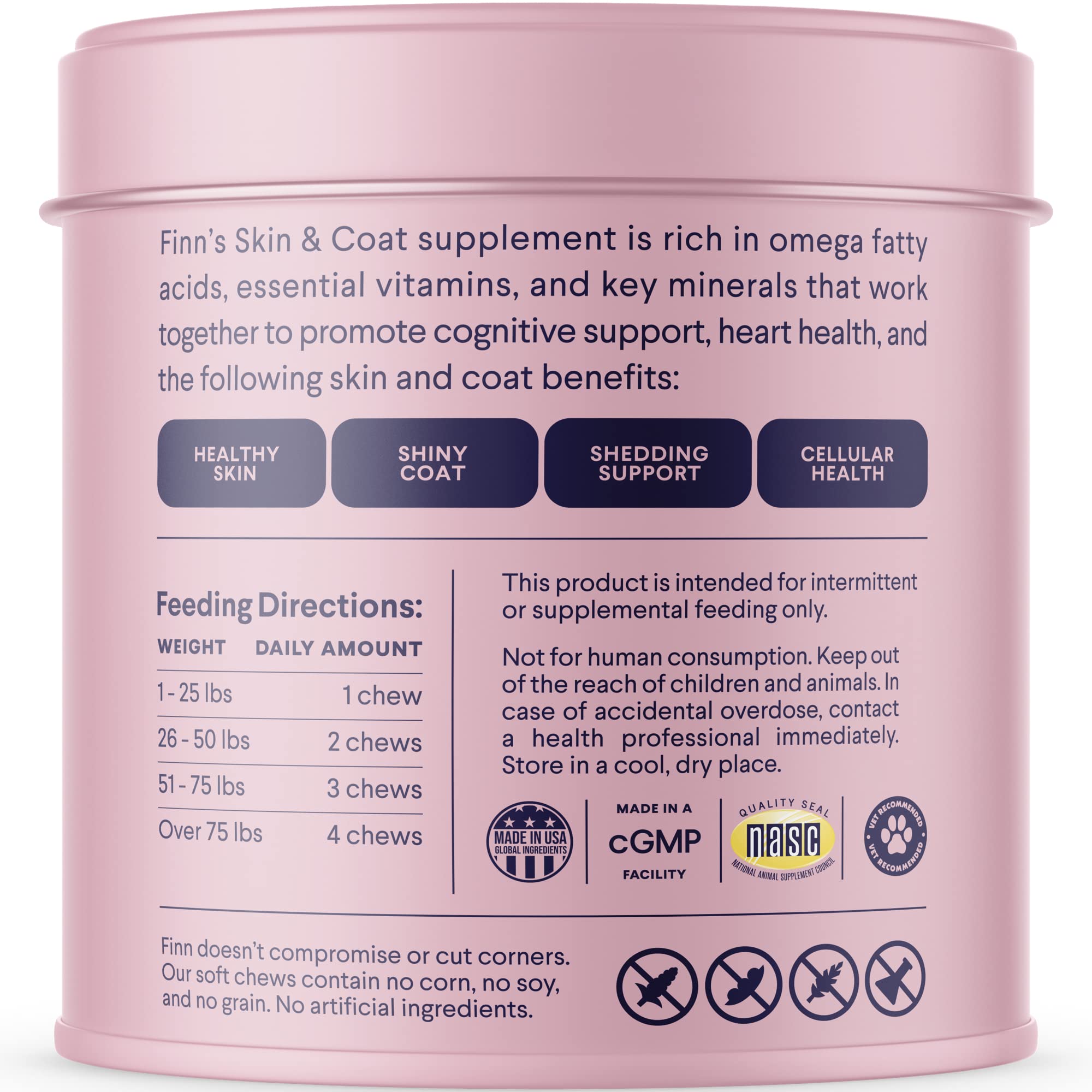Finn Skin & Coat – emballage recyclable sans BPA.
