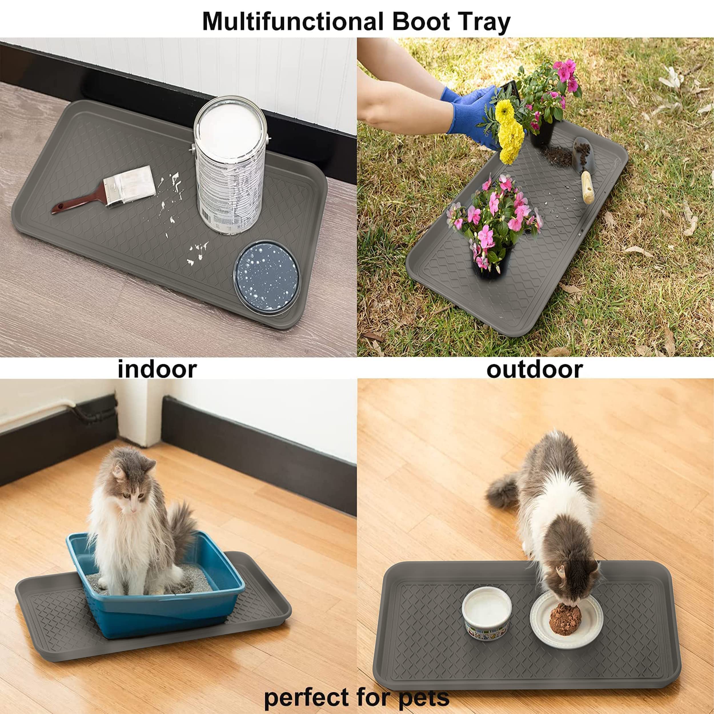 Finorder plateaux gris en extérieur, parfait pour terrasse et balcon.