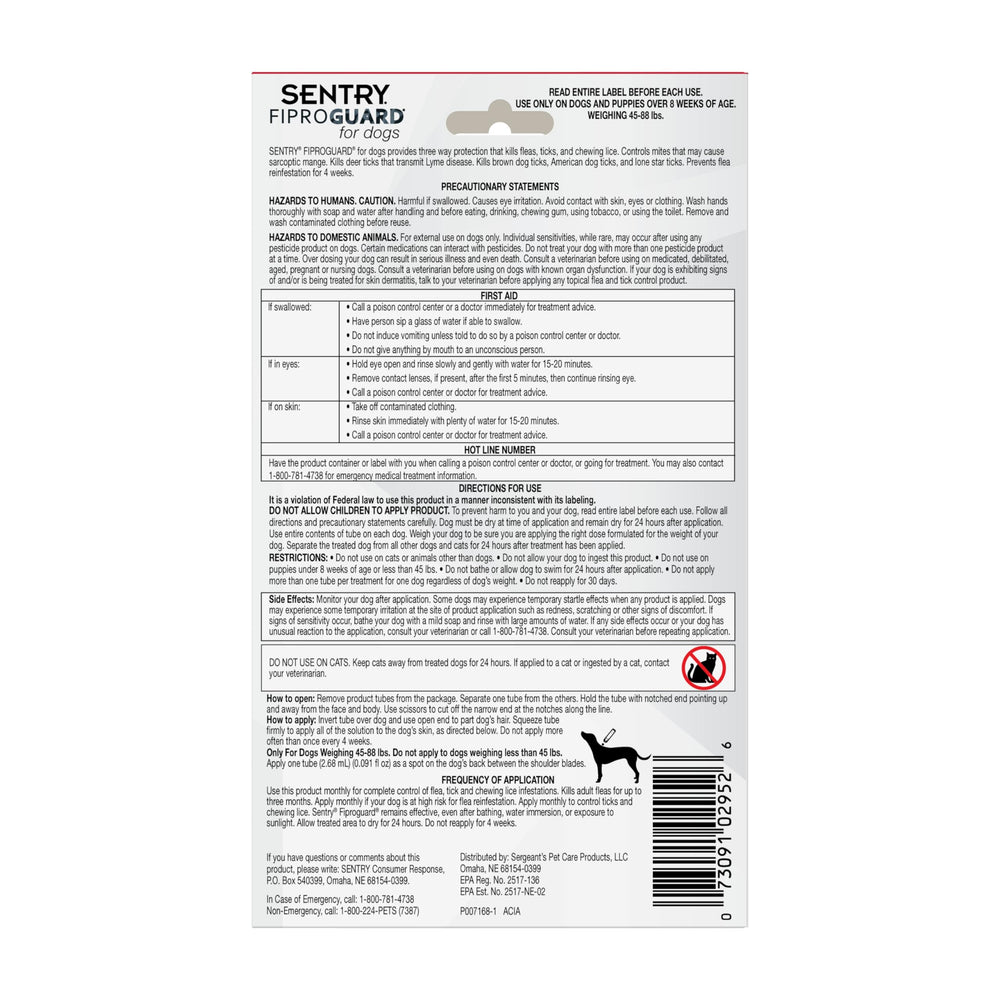 Fiproguard pour chiens lors d’activités extérieures avec prévention des parasites.