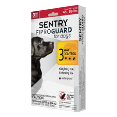 Fiproguard pour chien, application sur le dos pour une protection mensuelle.