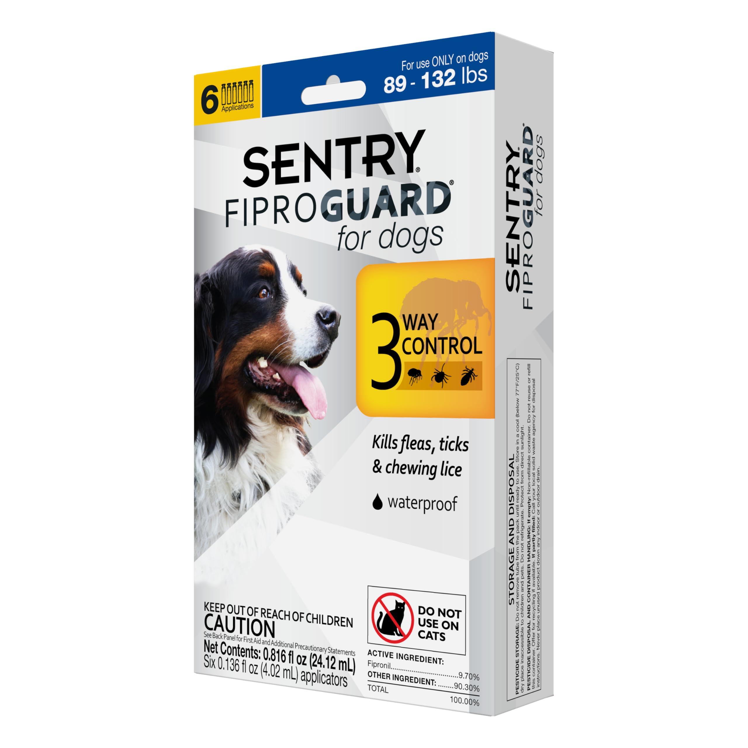 Fiproguard pour chien : flacon de traitement topique préventif contre puces et tiques
