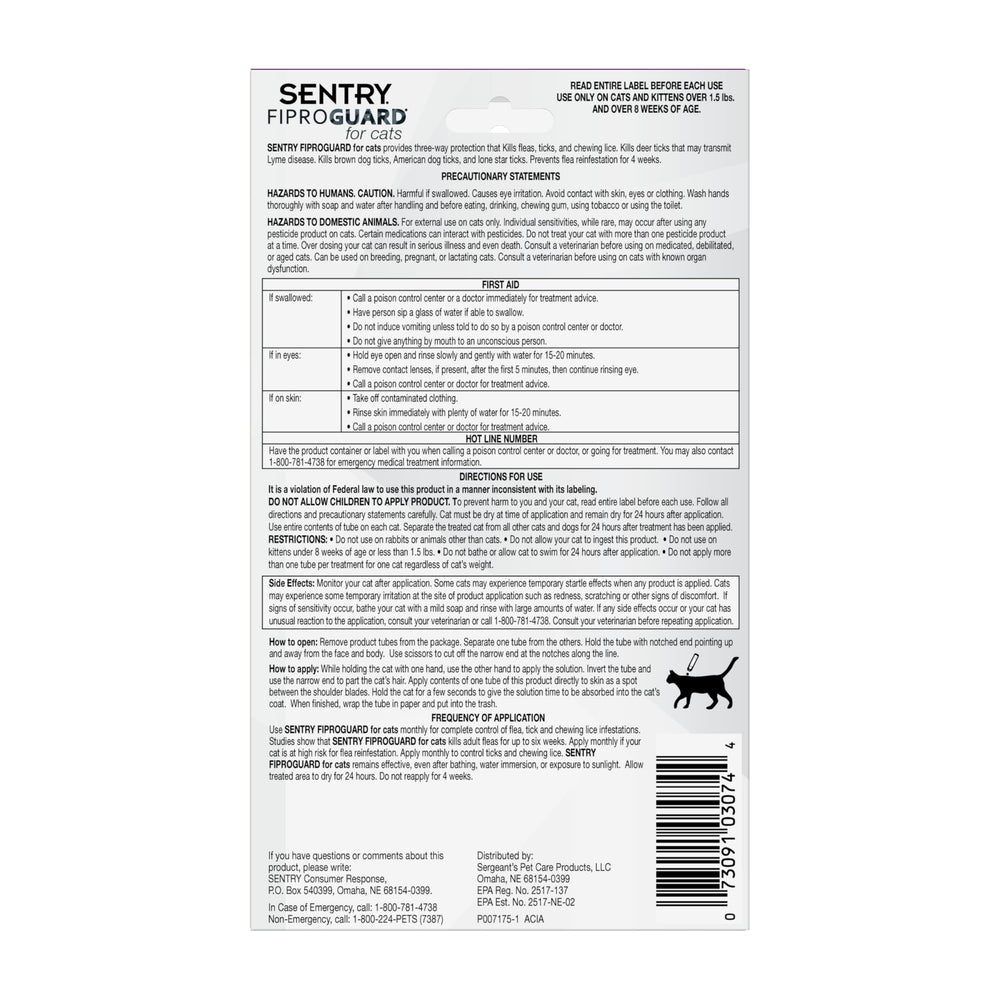 SENTRY FIPROGUARD emballage-impermeable et facilité d emploi.