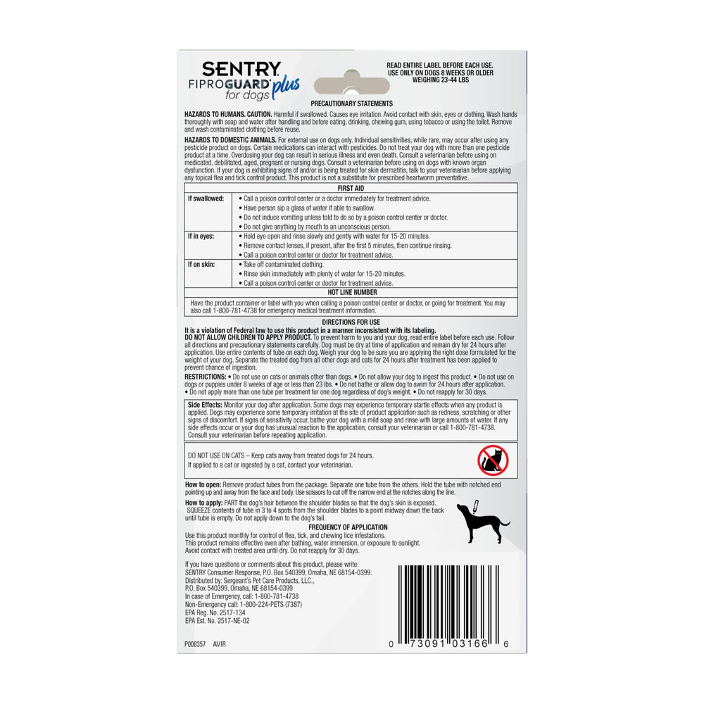 FIPROGUARD Plus composition fipronil et méthoprène pour chiens