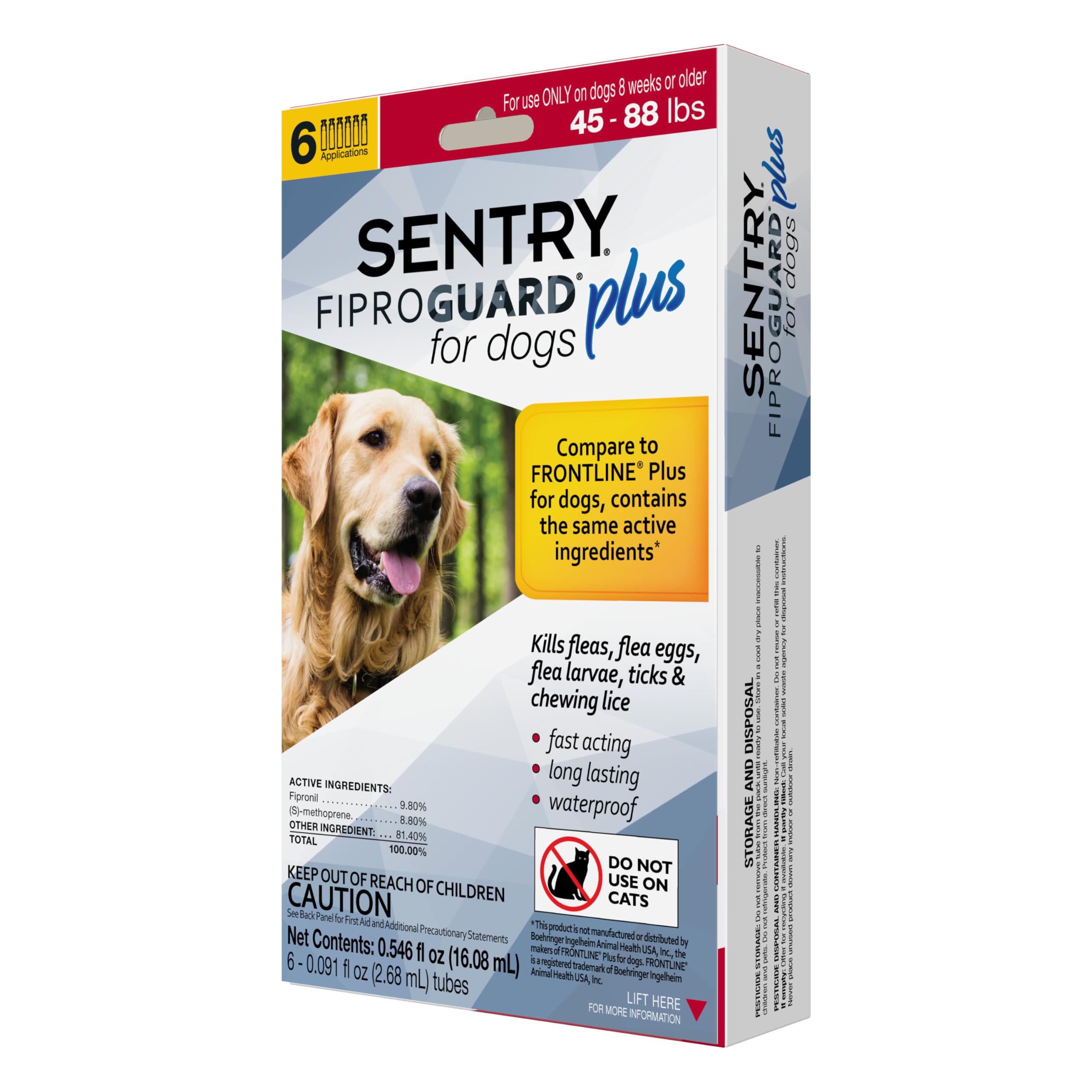 Fiproguard Plus flacon topique pour chien, protection mensuelle contre puces et tiques.