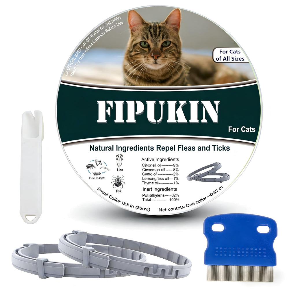 Le collier-puces-chat-naturel de Fipukin offre une protection naturelle durable.