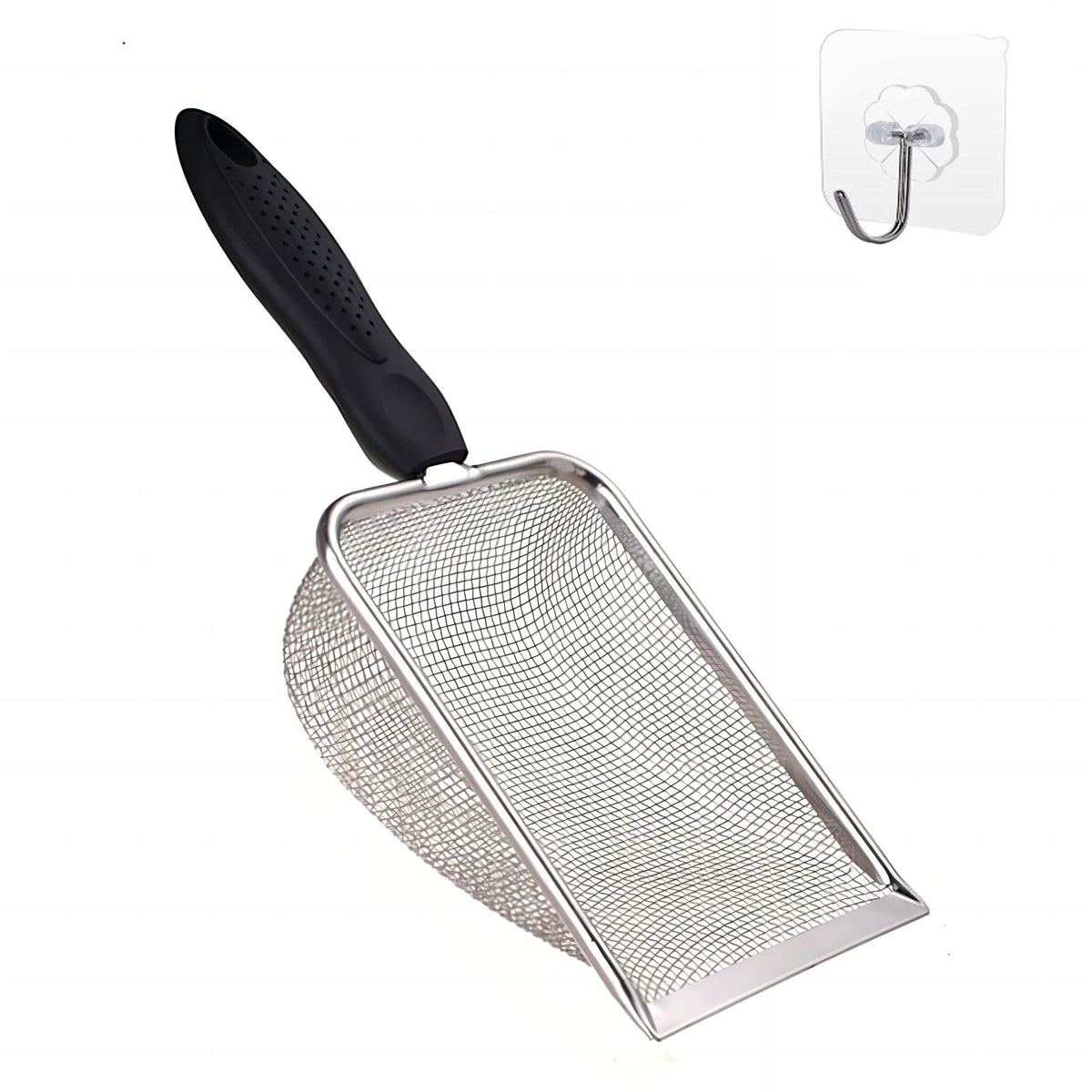 Pelle Firsal pour litière avec maille acier inox et long manche, nettoyage précis.