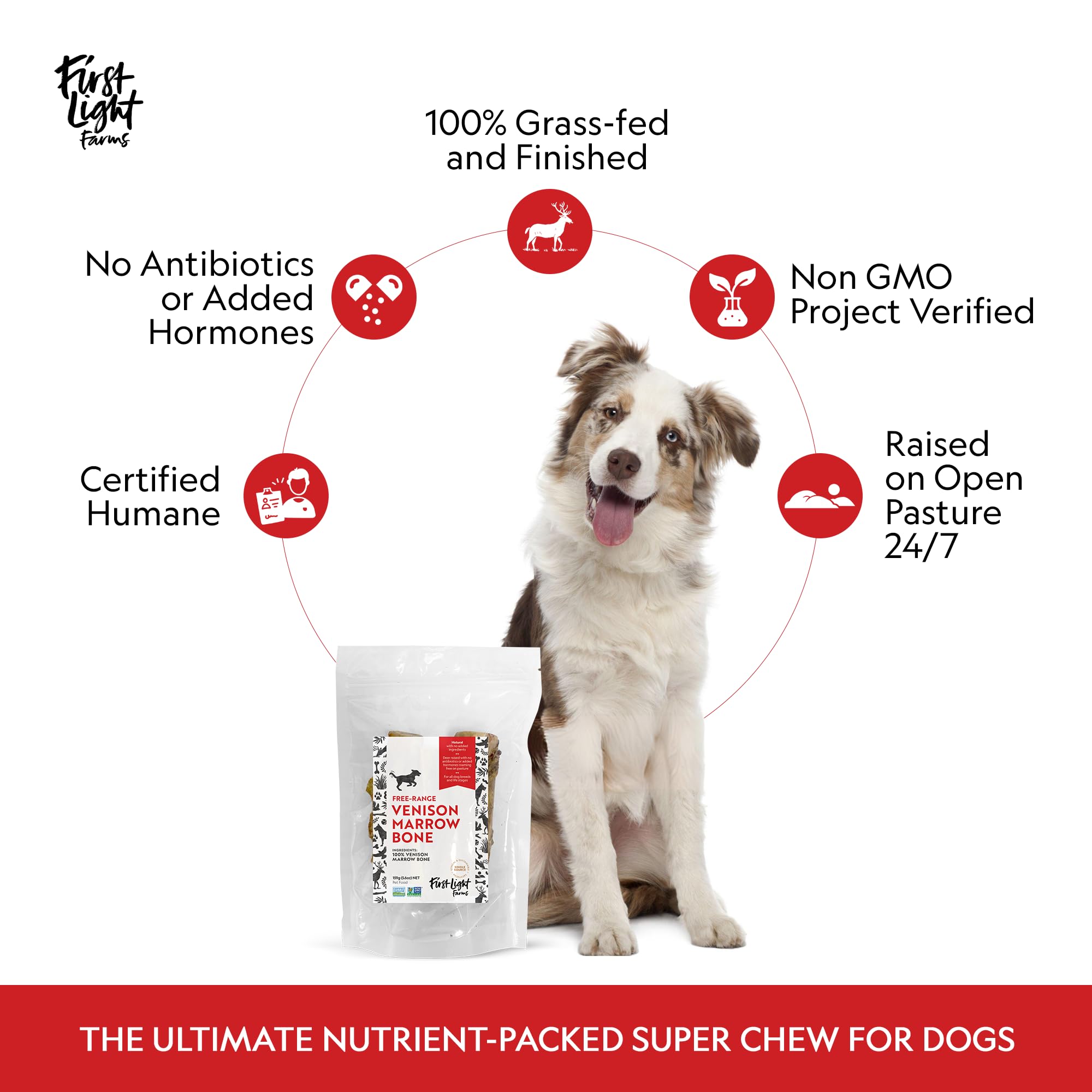 First Light os-moelle-venaison-pour-chien-trois-pack, aliment compatible allergies protéines rares
