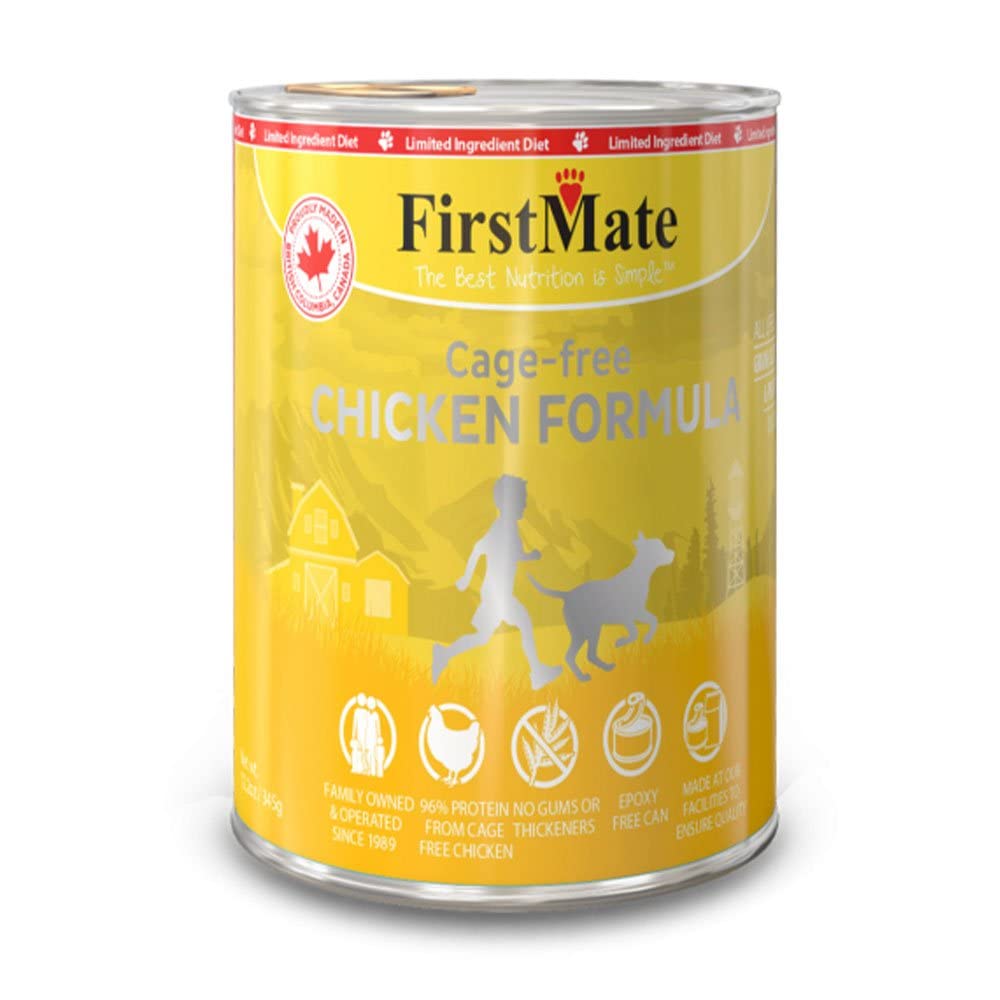 FirstMate Formule Poulet Sans Céréales: dîner premium pour chien, idéal pour chiens sensibles.