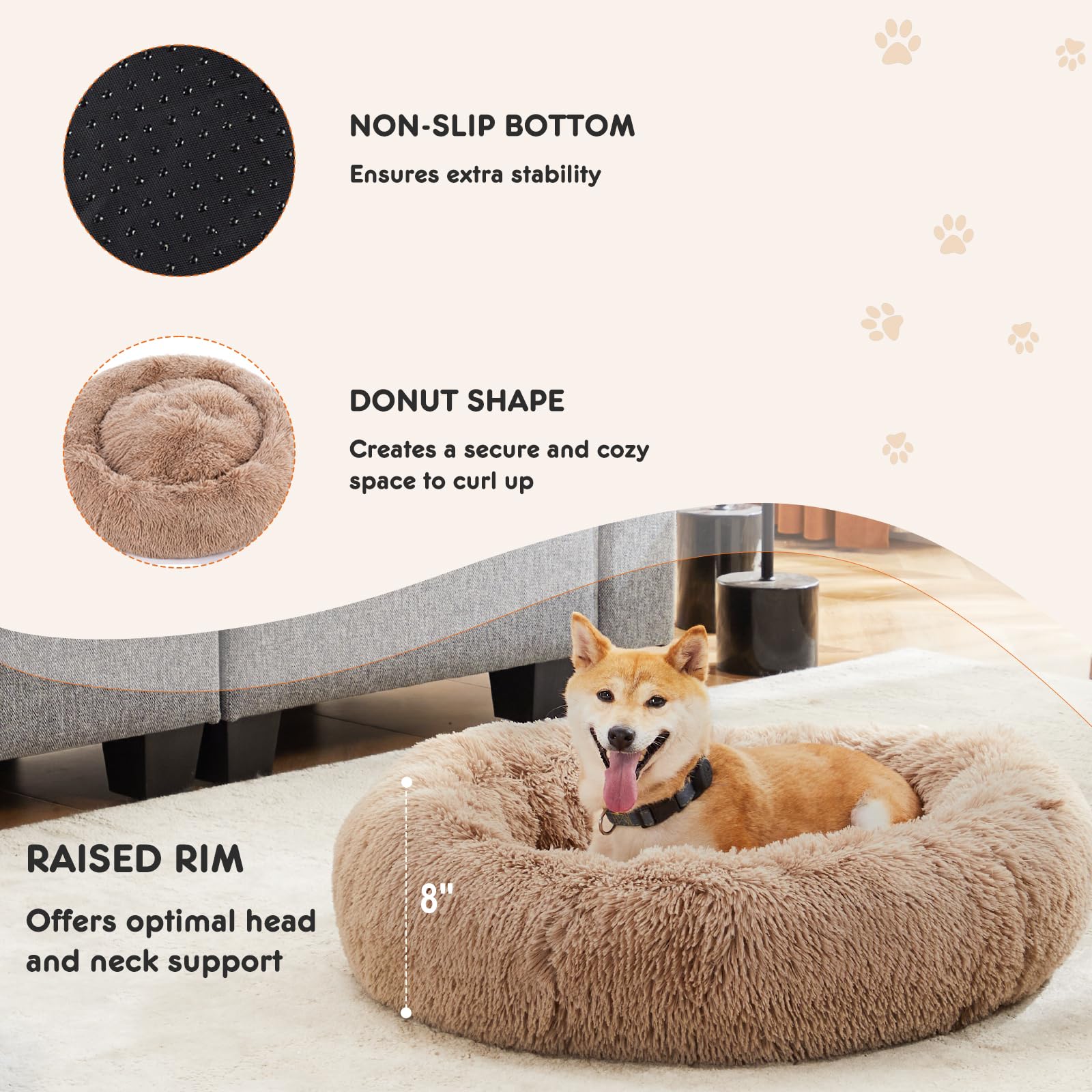 FITION lit rond petite taille — adapté aux petits chiens et chats