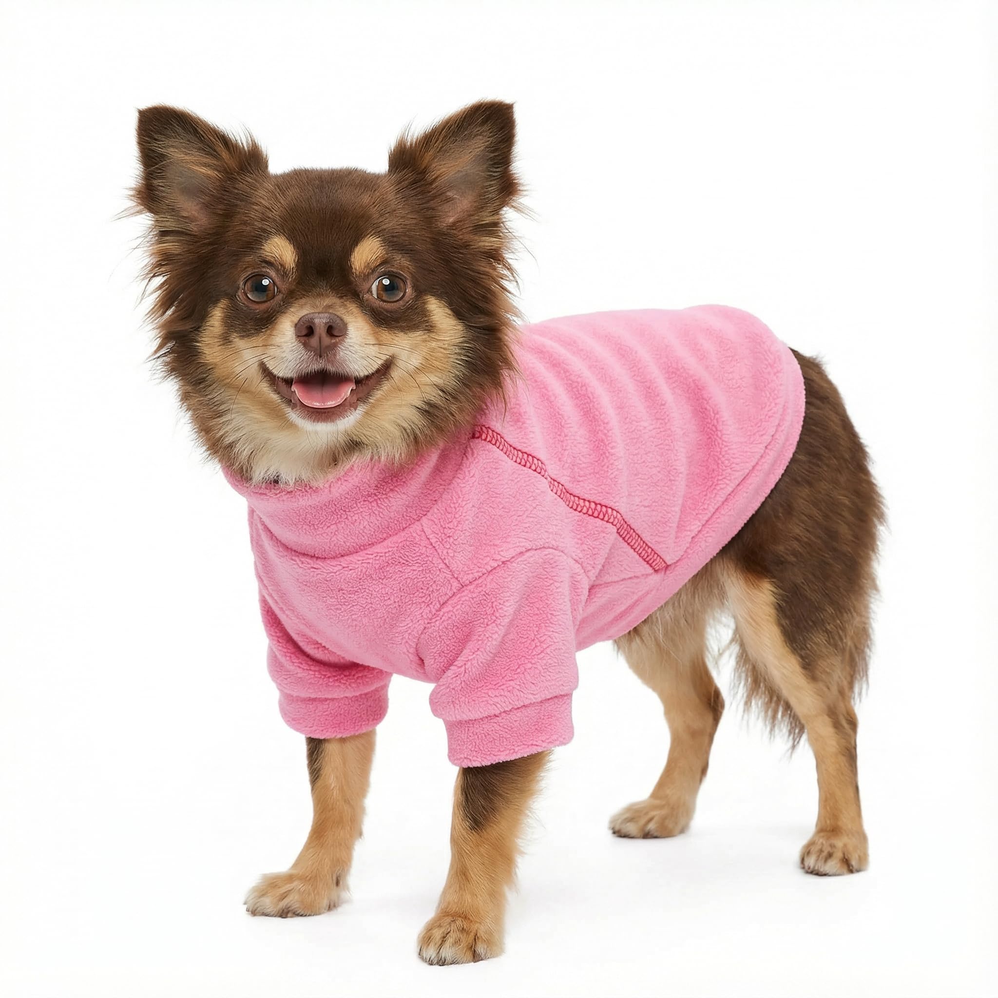 Pull fleece Fitwarm pour petit chien, rose clair, extérieur tendance.