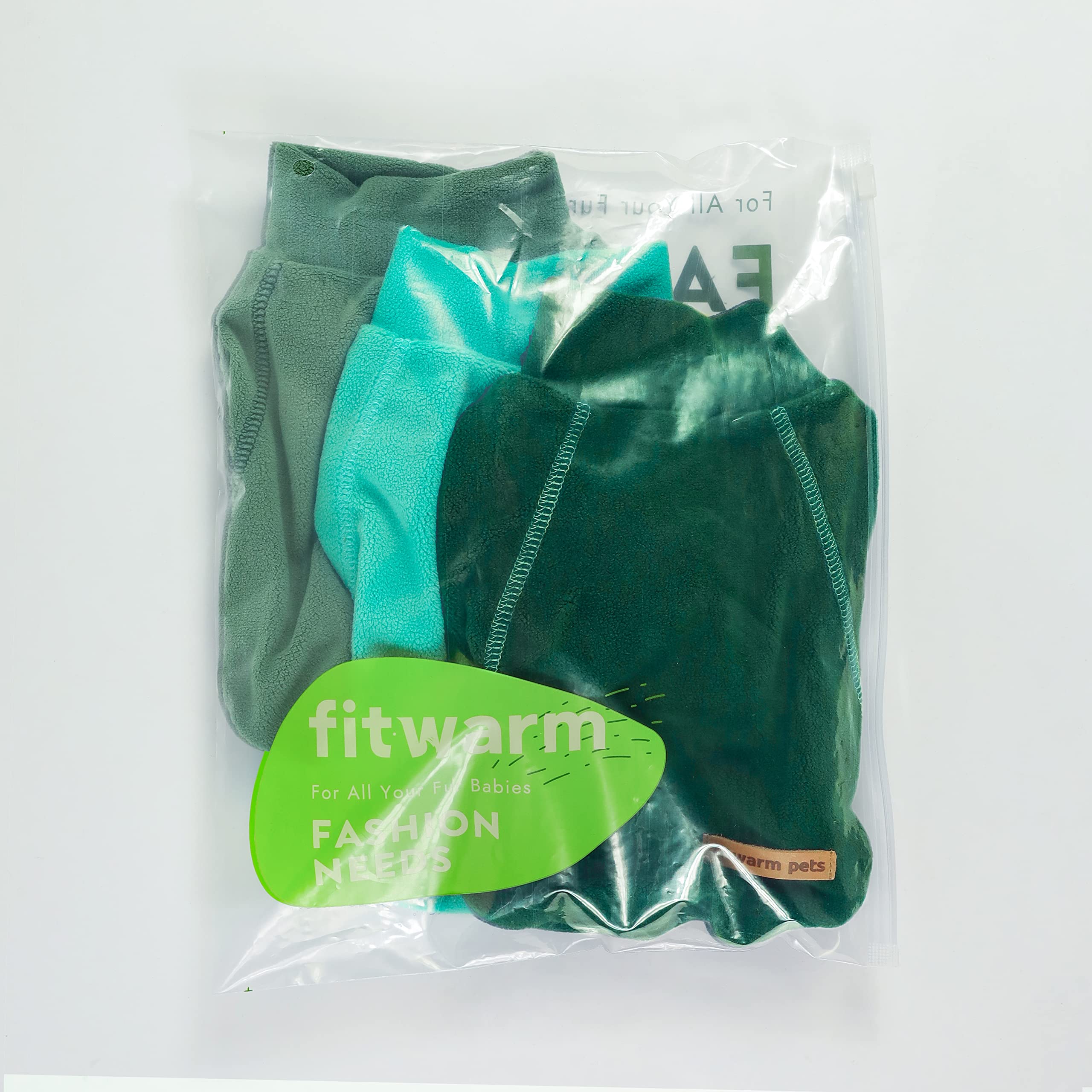 Pull polaire Fitwarm vert sarcelle olive, idéal pour chats et chiens hiver.