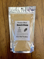 Five-Star Feeders Roach & Cricket Chow: sac mylar argenté préservant fraîcheur et odeurs.