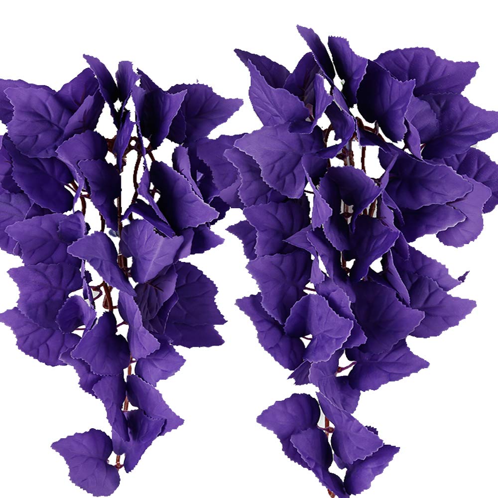 FiveBull plante suspendue en soie violette pour terrarium, décor durable et fixation facile.