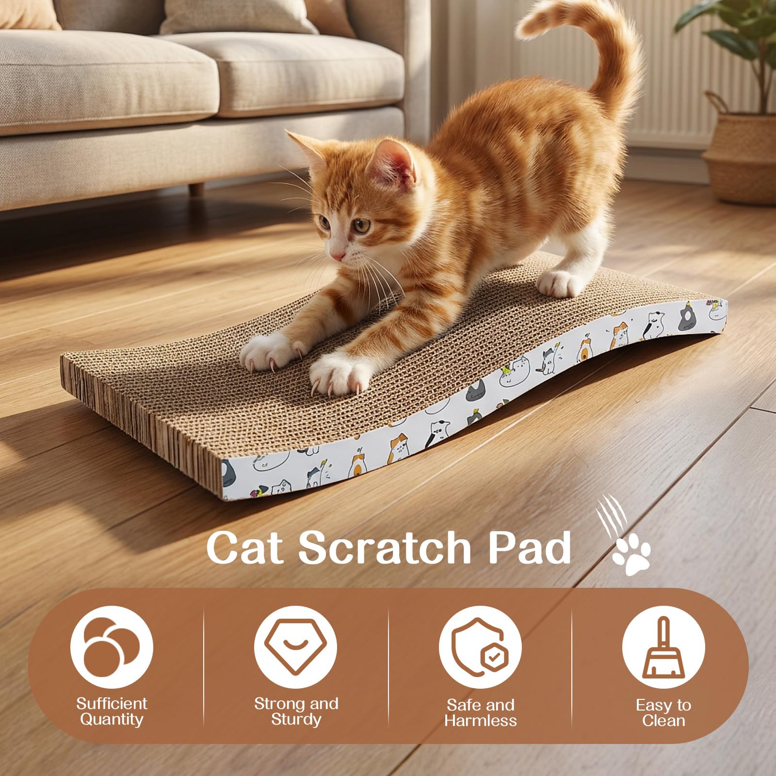 Fiwochic planche en carton ondulé double face, design mignon et durable.