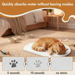 Fiwochic Tapis pierre compatible gamelles et distributeurs, protège sols et tapis.