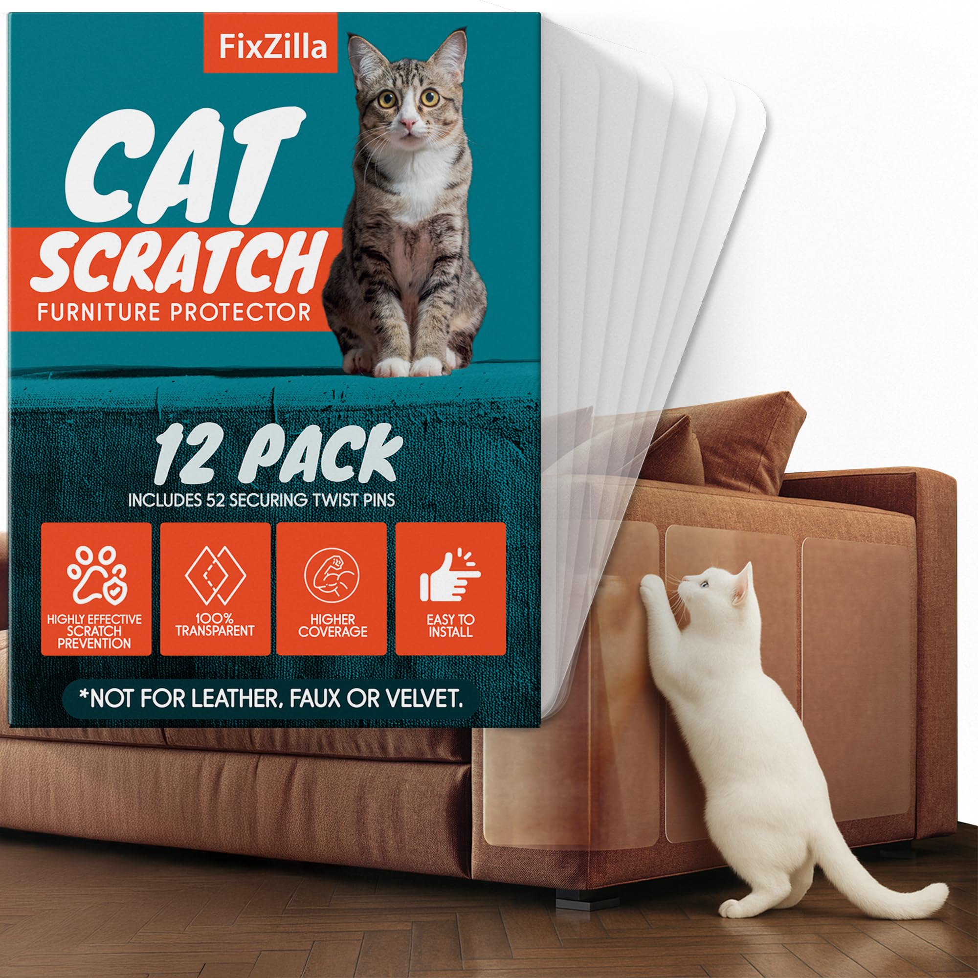 FixZilla pack protecteur meubles anti griffes ensemble pour canapé et murs