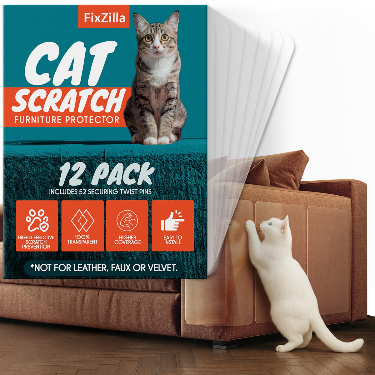 FixZilla pack protecteur meubles anti griffes ensemble pour canapé et murs