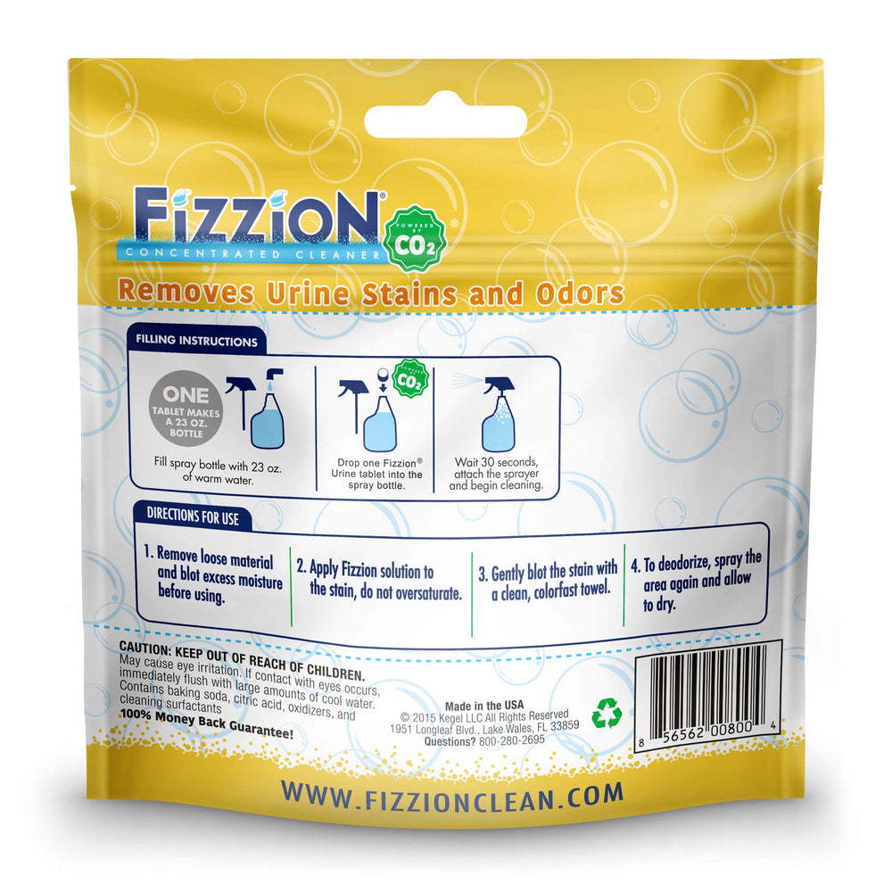 Tablettes Fizzion: dose unique pour 680 ml, nettoyage pratique et sûr.