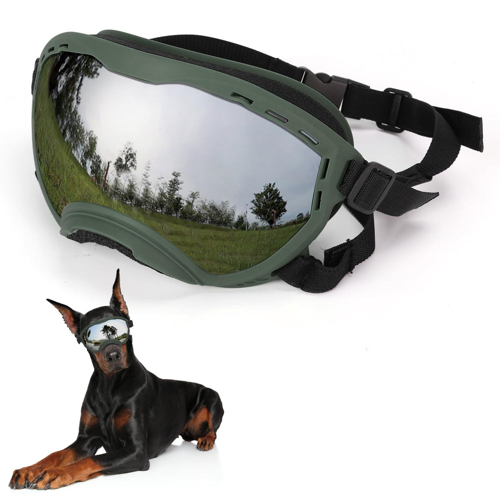 Lunettes Flantor pour chien grand format avec protection UV lors des balades.