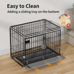 FLARUZIY cage chien metallique noir, design compact et facile a transporter
