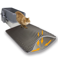 Flasidu tapis litière double couche – aperçu, capture les débris sous les pattes.