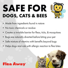 Tablettes goût foie Flea Away, appréciées par les animaux et favorisent peau saine.